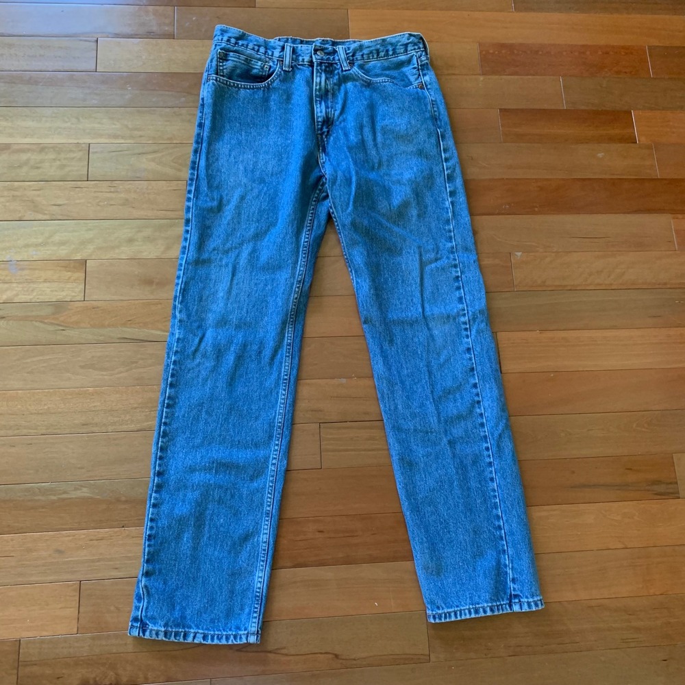 Levi's 34x34 505 Regular Fit Jeans Medium Wash Blue Straight Leg Denim Pants - Picture 4 of 10
